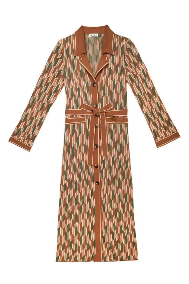 Women RIXO All Clothing Apollo Knitted Cardigan Chevron Knit Tan