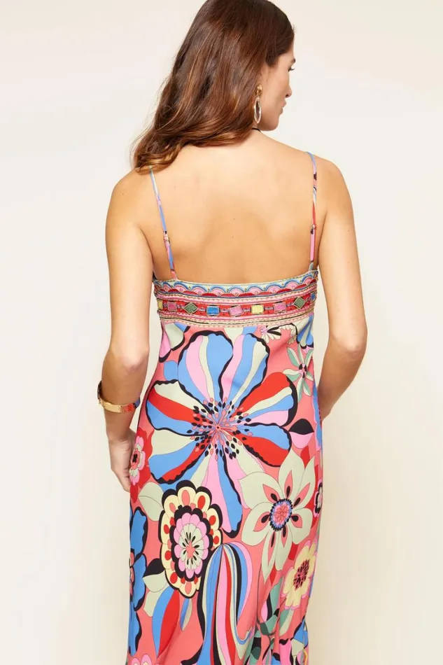 Women RIXO All Clothing Brandon Midi Dress Miami Floral Tangerine