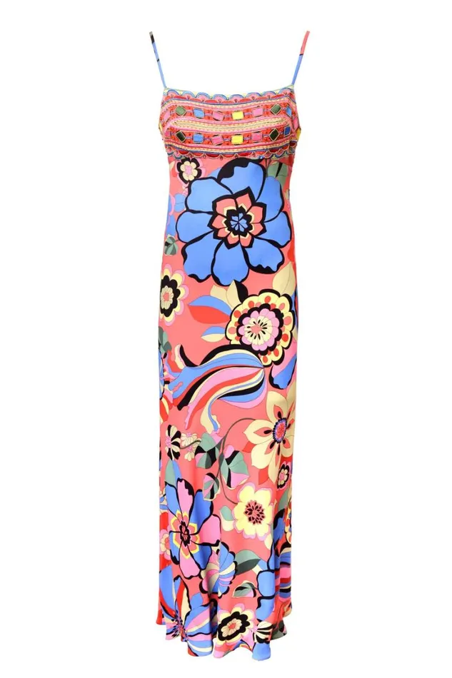 Women RIXO All Clothing Brandon Midi Dress Miami Floral Tangerine