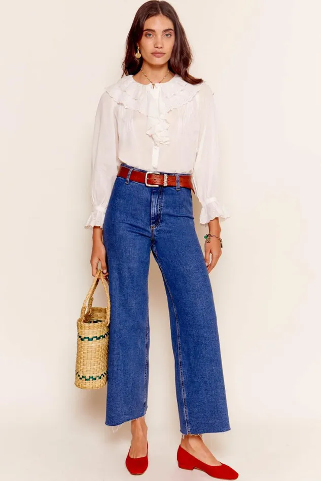 Women RIXO All Clothing Cicelia Cotton Blouse Ivory