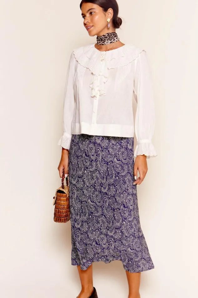 Women RIXO All Clothing Cicelia Cotton Blouse Ivory