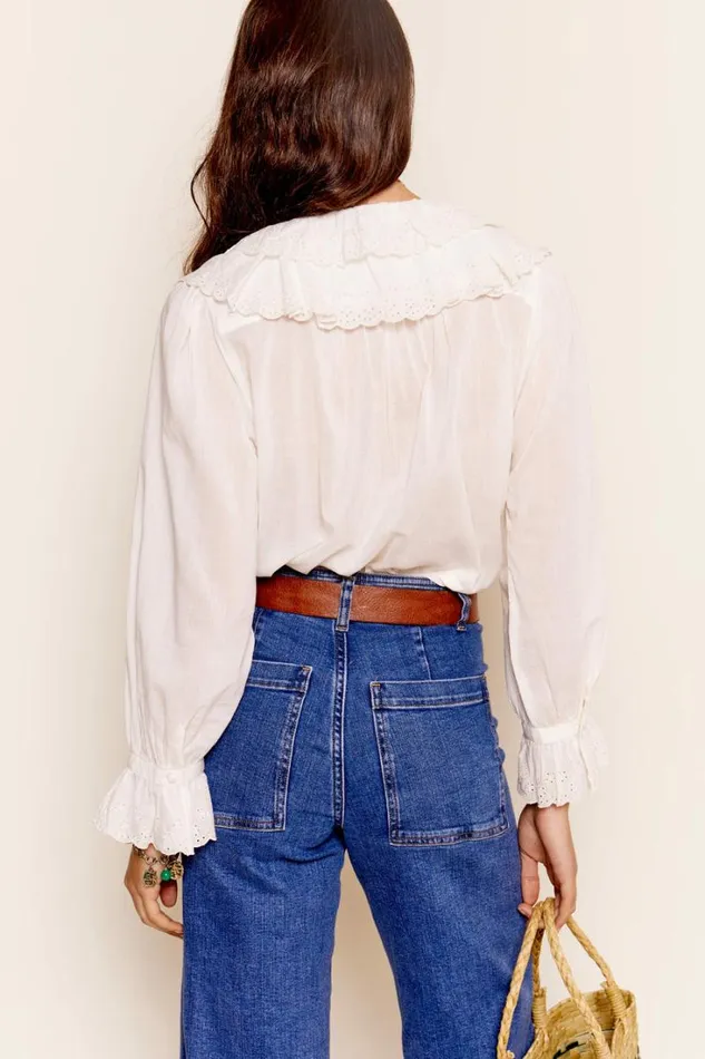 Women RIXO All Clothing Cicelia Cotton Blouse Ivory