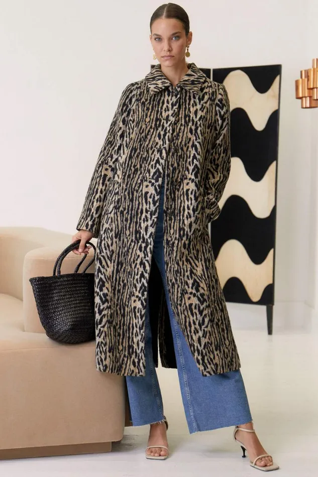 Women RIXO All Clothing Milly Leopard Coat Bohemia Leopard