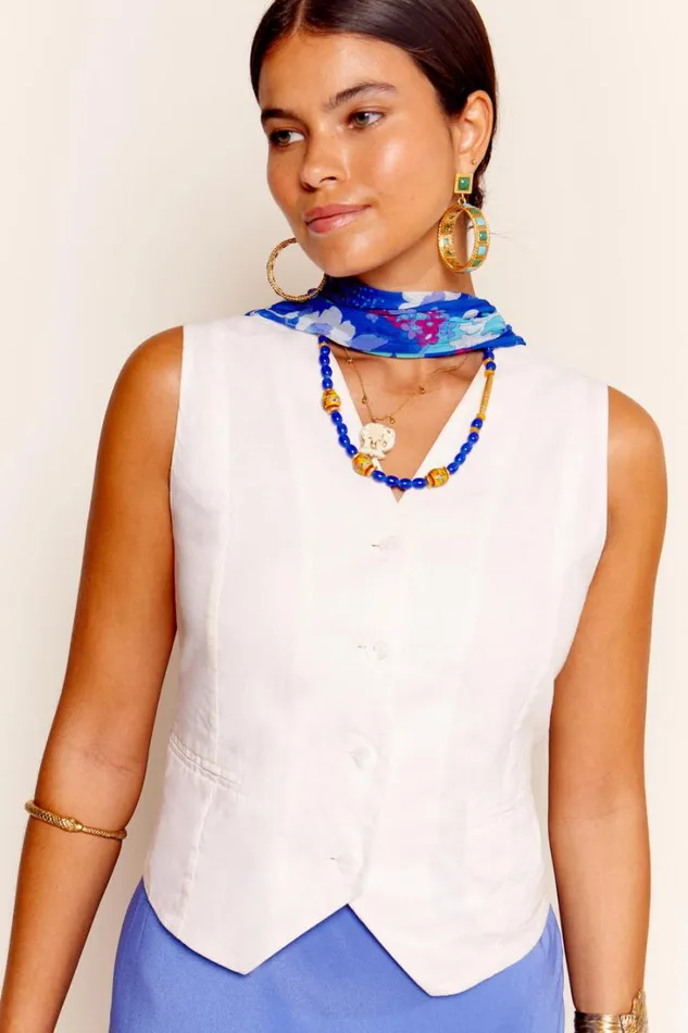 Women RIXO All Clothing Norah Waistcoat Cream