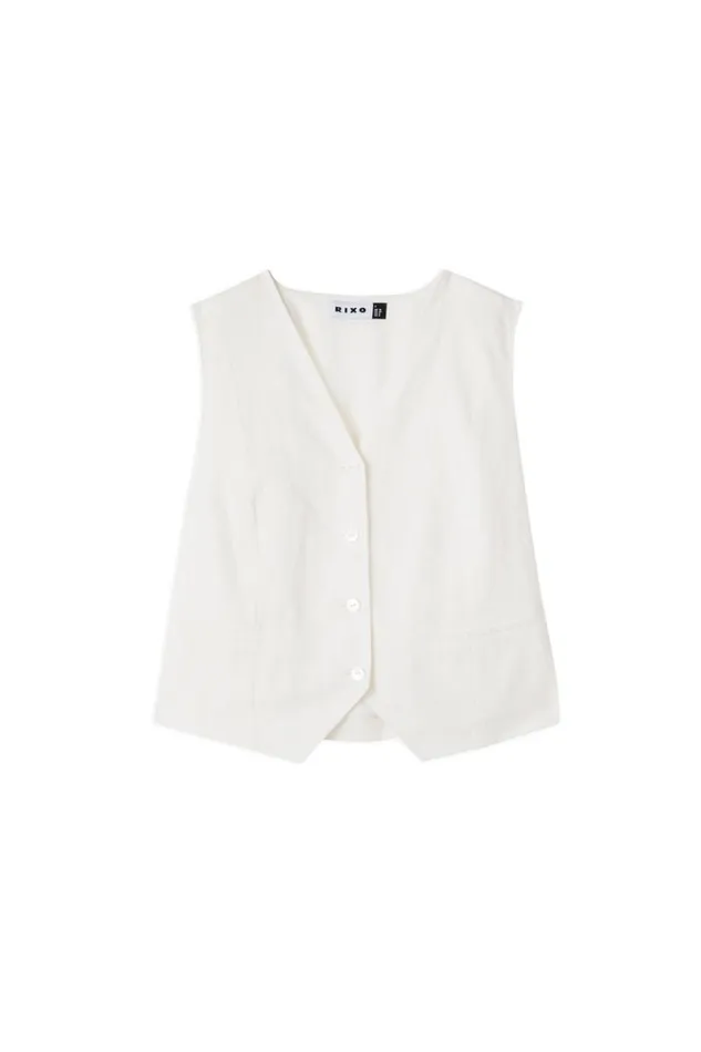 Women RIXO All Clothing Norah Waistcoat Cream