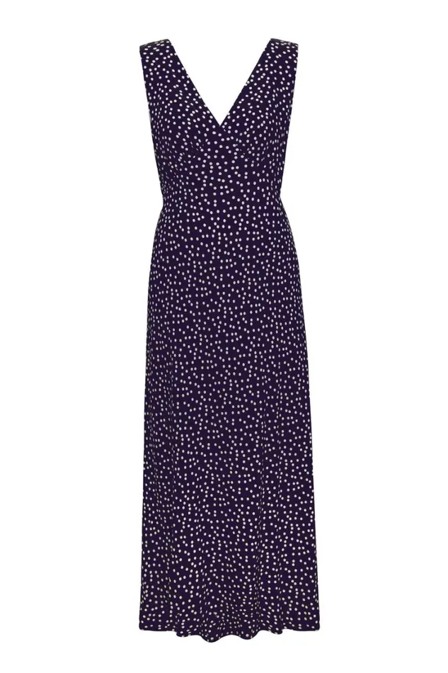 Women RIXO All Clothing Sandrine Midi Dress Mini Navy Polka Dot