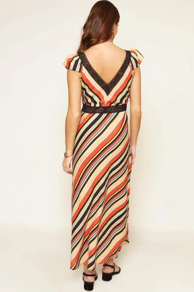Women RIXO Last Chance Iggy Midi Dress Sorento Stripe Multi