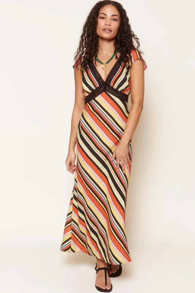 Women RIXO Last Chance Iggy Midi Dress Sorento Stripe Multi