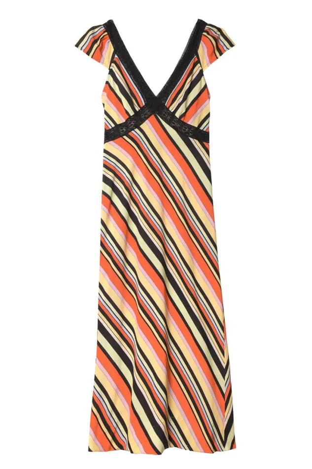 Women RIXO Last Chance Iggy Midi Dress Sorento Stripe Multi