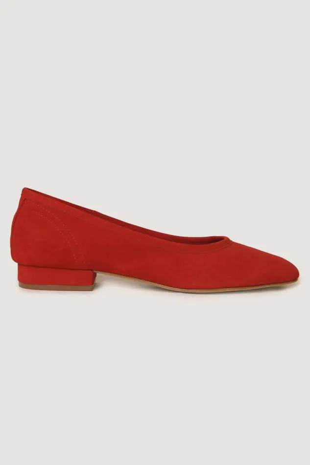 Women RIXO Shoes Kierna Suede Pumps Red