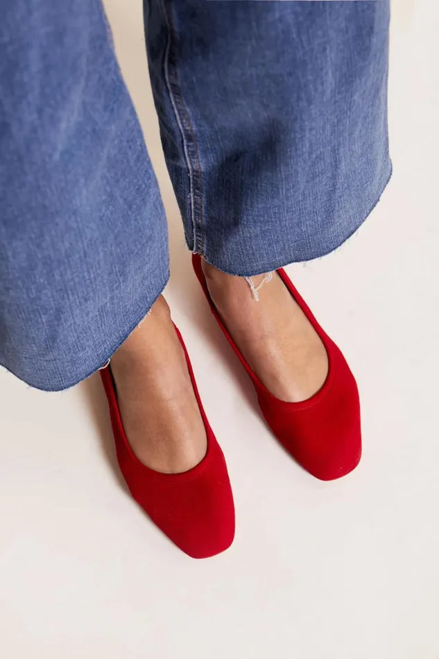 Women RIXO Shoes Kierna Suede Pumps Red
