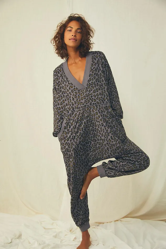 Women Rompers Free People Printed Just Because Romper Charcoal Combo