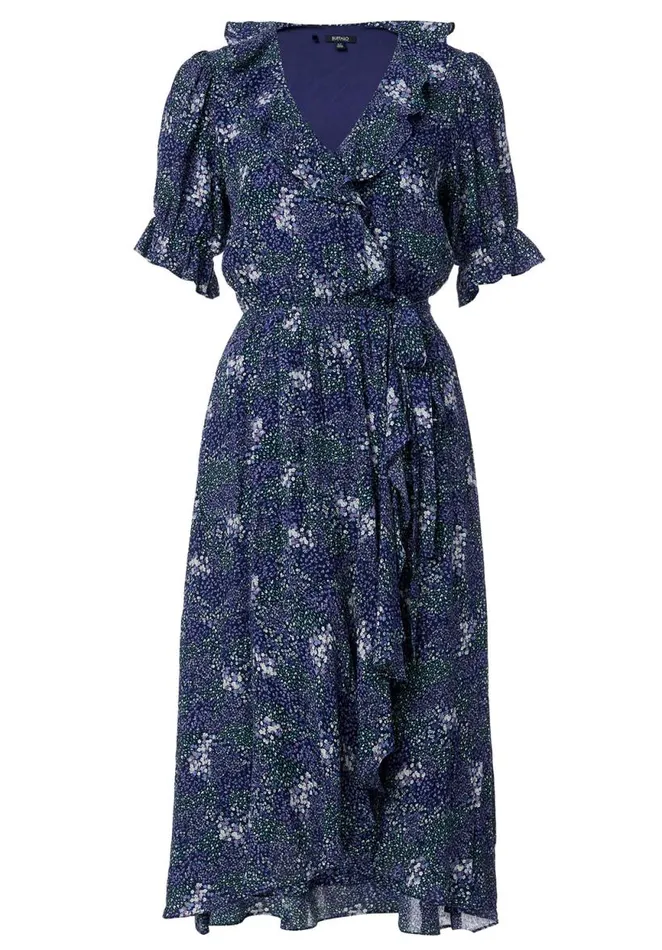 Women Ruffled Wrap Tempest Dress Navalacadfloral Buffalo David Bitton Dresses and Jumpsuits
