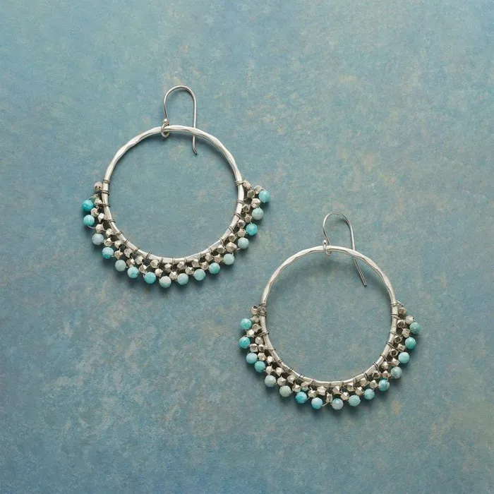 Women Sea Light Hoop Earrings Sundance Catalog Earrings