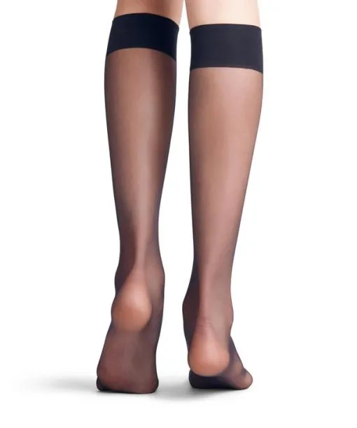 Women Seidenglatt 15 DEN Women Kneehigh Socks Marine FALKE Fullyfashioned Stockings