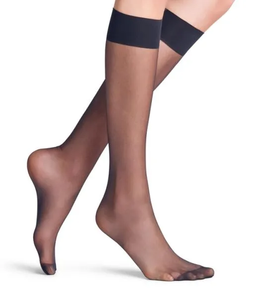 Women Seidenglatt 15 DEN Women Kneehigh Socks Marine FALKE Fullyfashioned Stockings