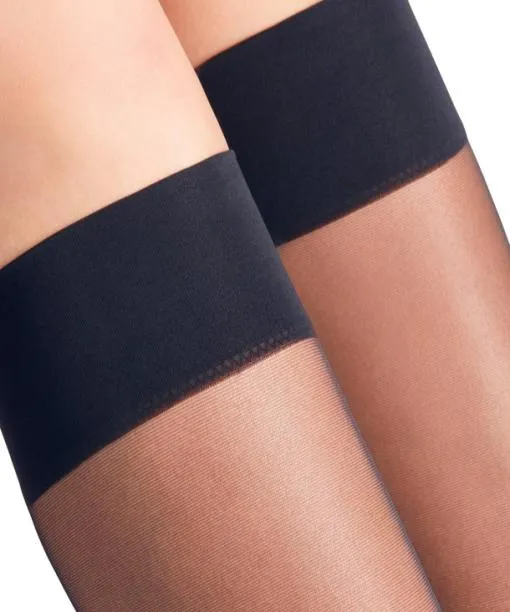 Women Seidenglatt 15 DEN Women Kneehigh Socks Marine FALKE Fullyfashioned Stockings