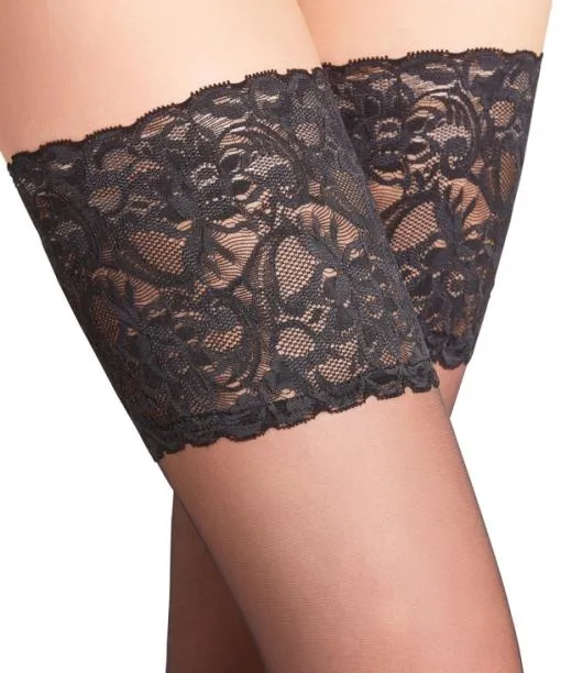 Women Seidenglatt 15 DEN Women Stay Ups Black FALKE Thigh Highs