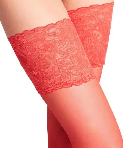 Women Seidenglatt 15 DEN Women Stay Ups Red FALKE Thigh Highs