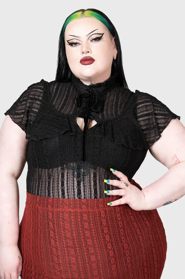 Women Shirts and Blouses Killstar Atala039s Night Lace Top