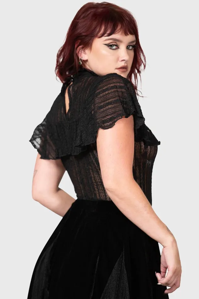 Women Shirts and Blouses Killstar Atala039s Night Lace Top