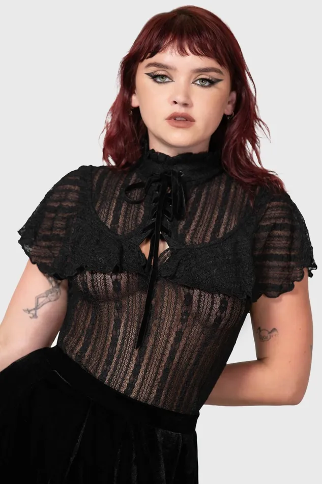 Women Shirts and Blouses Killstar Atala039s Night Lace Top