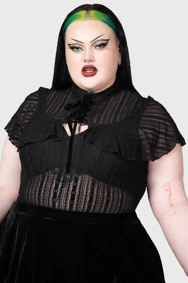 Women Shirts and Blouses Killstar Atala039s Night Lace Top