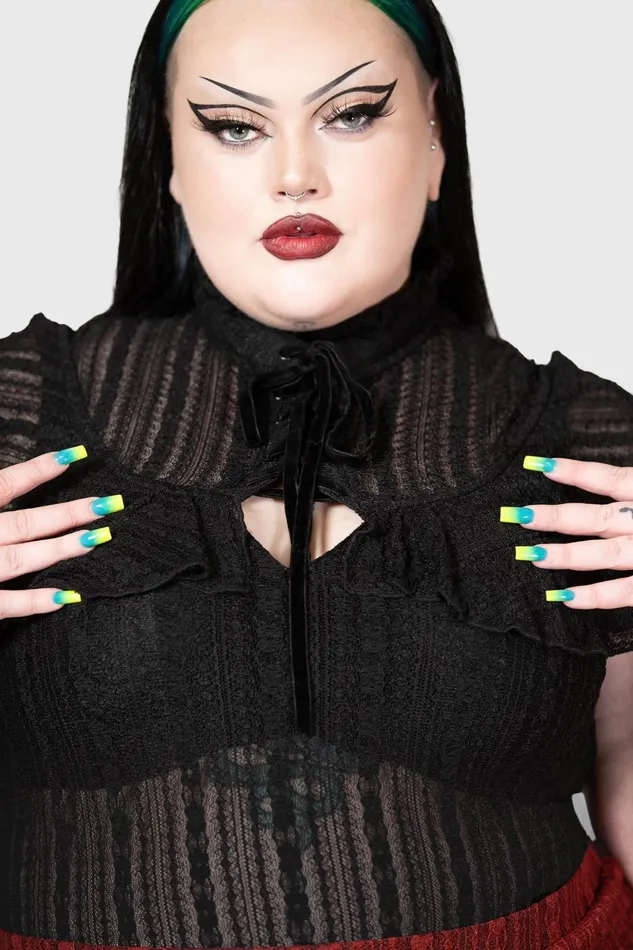 Women Shirts and Blouses Killstar Atala039s Night Lace Top