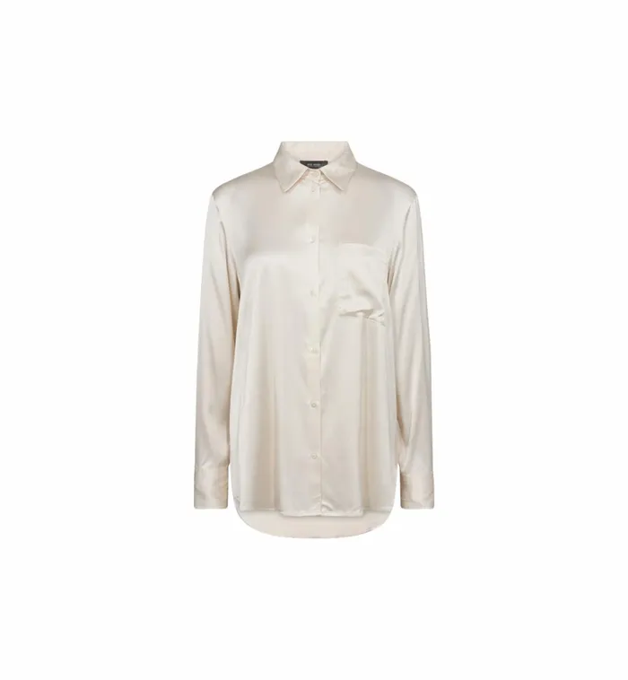Women Shirts MOS MOSH MMLinda Satin Shirt Ecru