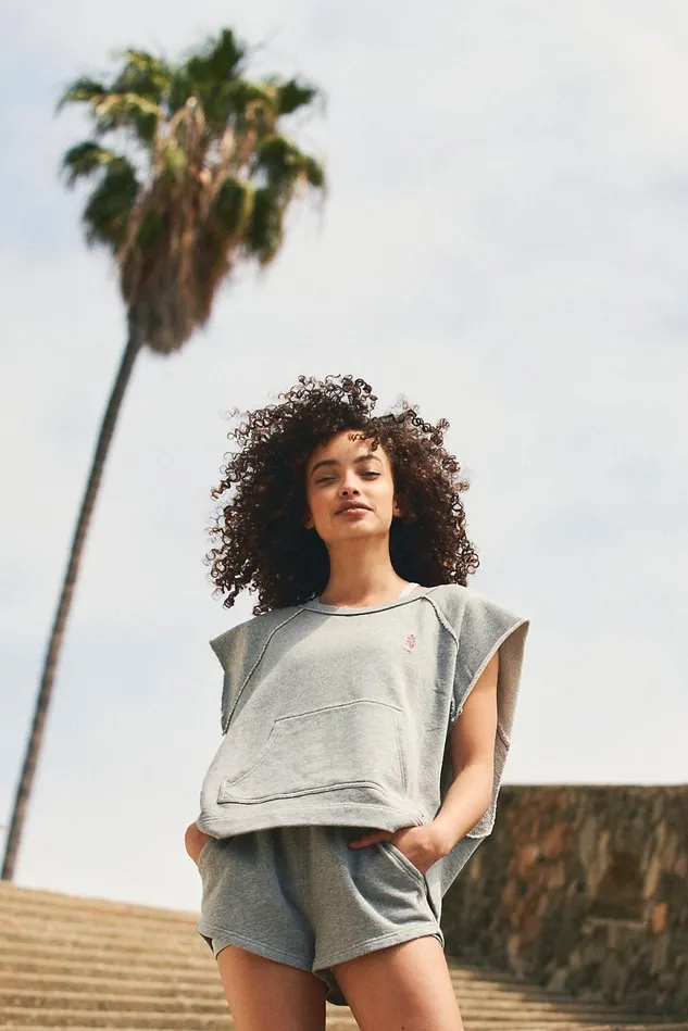 Women Shorts Free People Maui Muscle Set Heather Grey