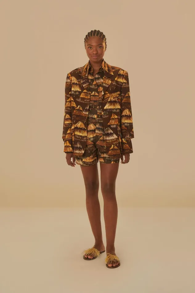 Women Shuhu Brown Cut Out Blazer Shuhu Brown FARM Rio Blazers