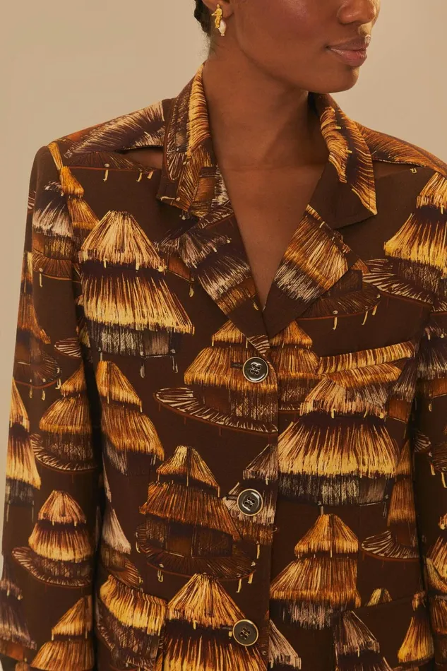 Women Shuhu Brown Cut Out Blazer Shuhu Brown FARM Rio Blazers