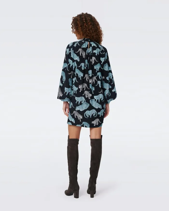 Women Silka Dress Cool Cat Stone Blue DVF Dresses