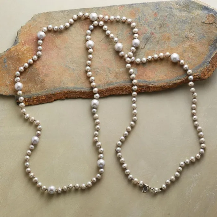 Women Silvery Satellite Pearl Necklace Sundance Catalog Necklaces Women Silvery Satellite Pearl Necklace Sundance Catalog Necklaces