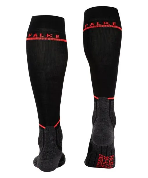 Women SK Compression Wool Women Skiing Kneehigh Socks Black FALKE Ski Socks