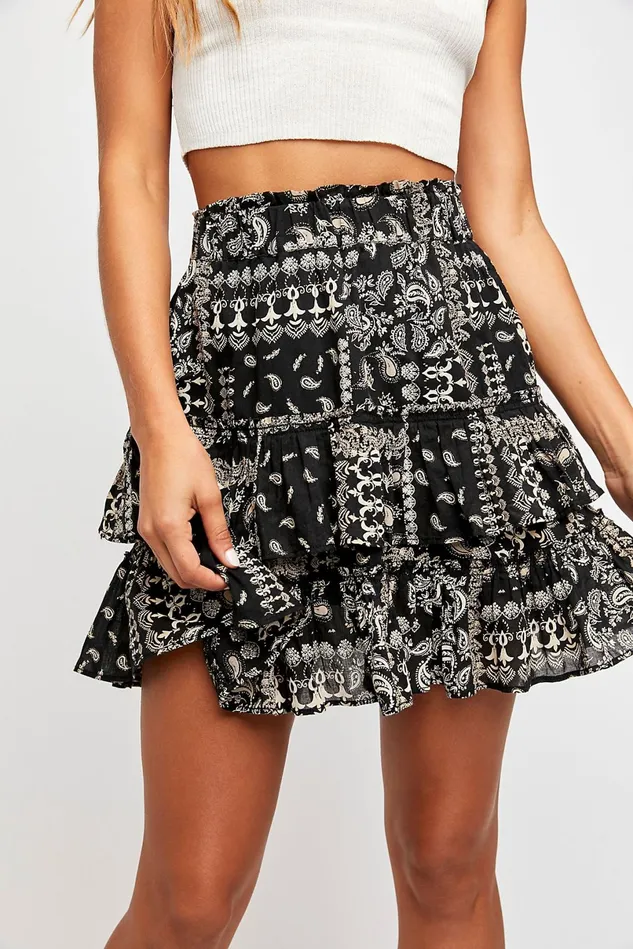 Women Skirts Free People Melissa Mini Skirt Dark Combo Women Skirts Free People Melissa Mini Skirt Dark Combo