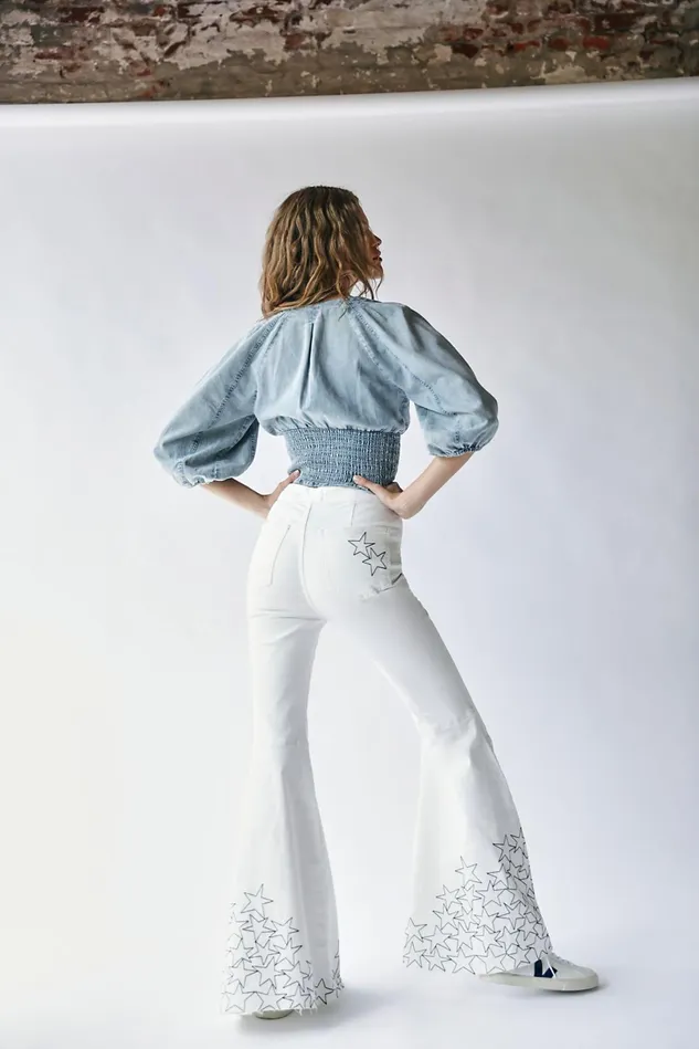 Women Statement Jeans Free People Zandra Just Float On Flare Jeans White