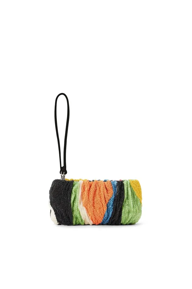 Women STAUD Beaded BEADED BEAN BAG MARBLE WAVE