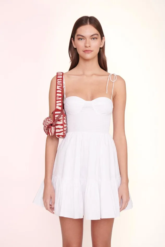 Women STAUD Beaded TOMMY BEADED BAG SCARLET WHITE Women STAUD Beaded TOMMY BEADED BAG SCARLET WHITE