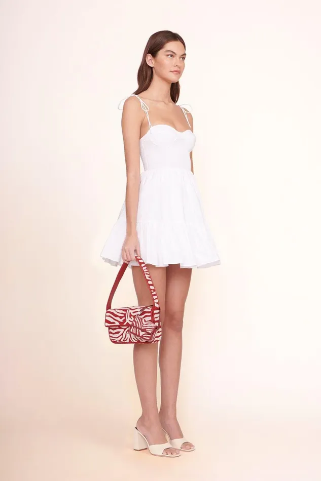 Women STAUD Beaded TOMMY BEADED BAG SCARLET WHITE Women STAUD Beaded TOMMY BEADED BAG SCARLET WHITE