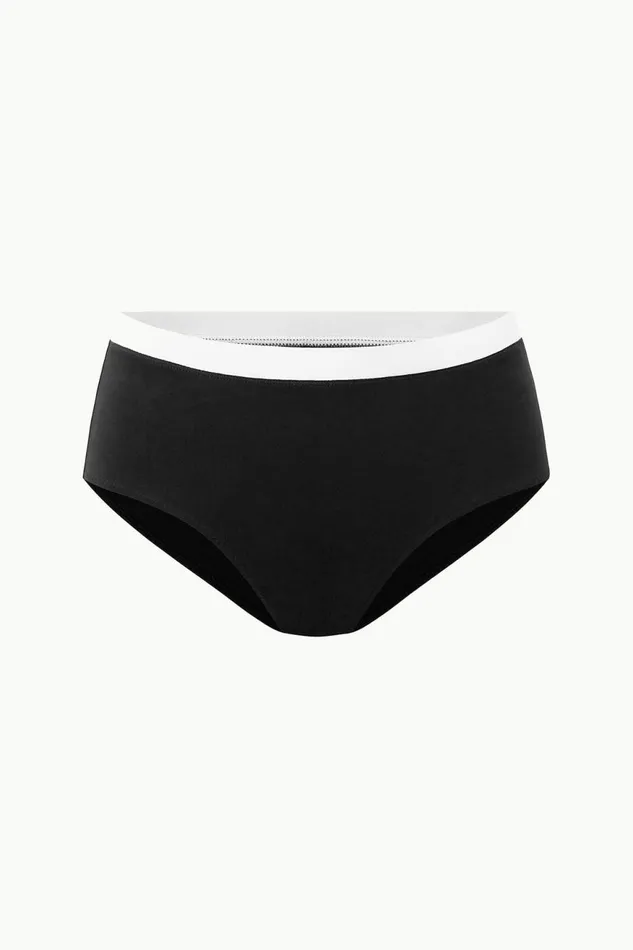 Women STAUD Bikinis DEVON HIGH RISE BIKINI BOTTOM BLACK WHITE Women STAUD Bikinis DEVON HIGH RISE BIKINI BOTTOM BLACK WHITE