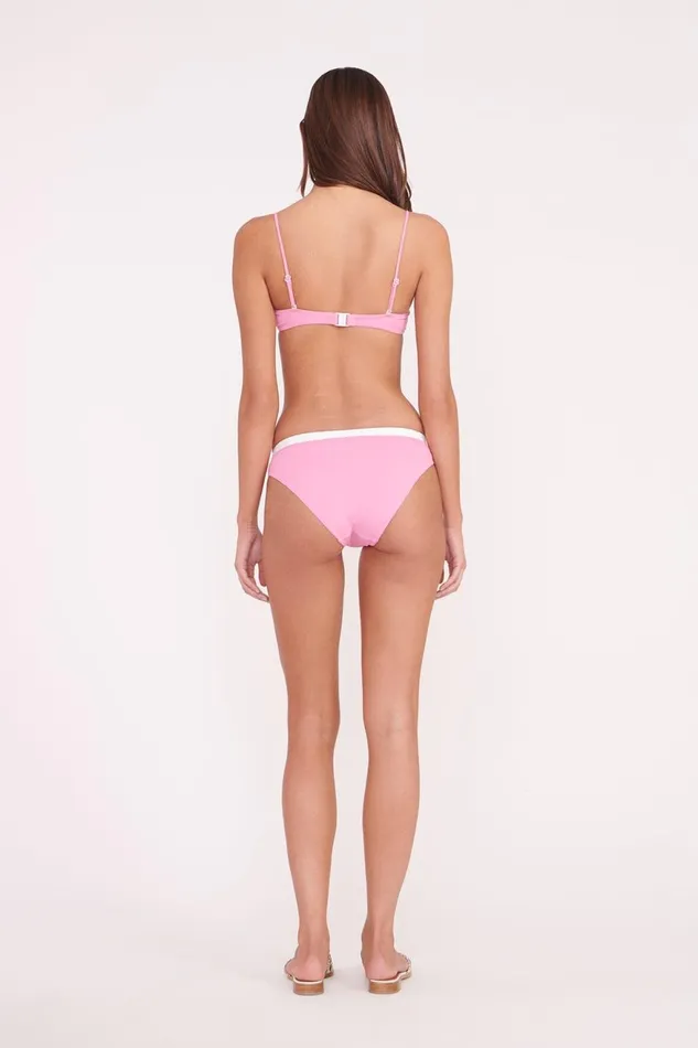Women STAUD Bikinis GEMMA BIKINI BOTTOM CORAL PINK WHITE
