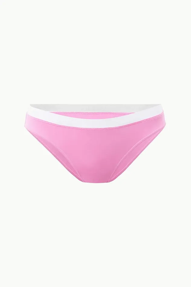 Women STAUD Bikinis GEMMA BIKINI BOTTOM CORAL PINK WHITE