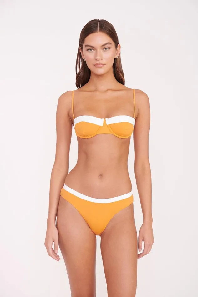 Women STAUD Bikinis GEMMA BIKINI BOTTOM NECTARINE WHITE