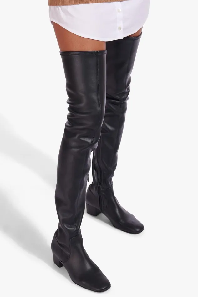 Women STAUD Boots AIMEE BOOT BLACK VEGAN LEATHER