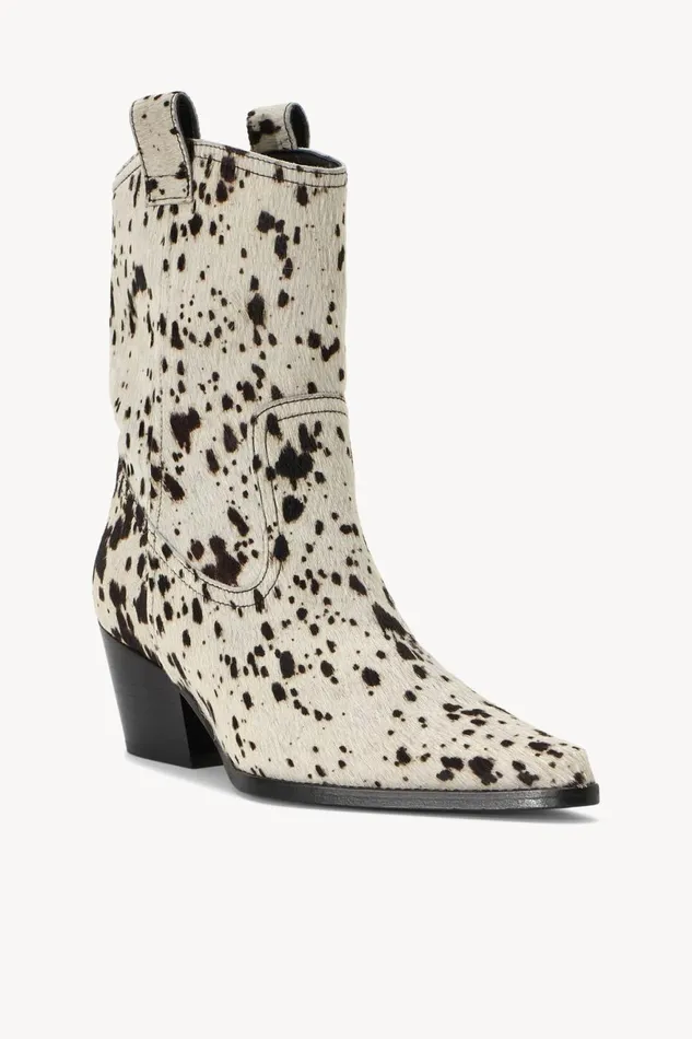 Women STAUD Boots JUNE BOOT BLACK WHITE HAIRCALF
