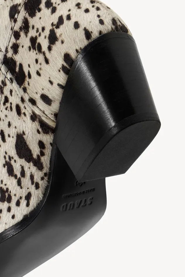 Women STAUD Boots JUNE BOOT BLACK WHITE HAIRCALF