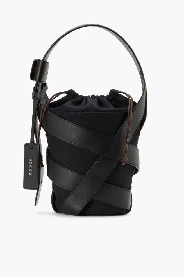 Women STAUD Bucket HIVE BUCKET BAG BLACK