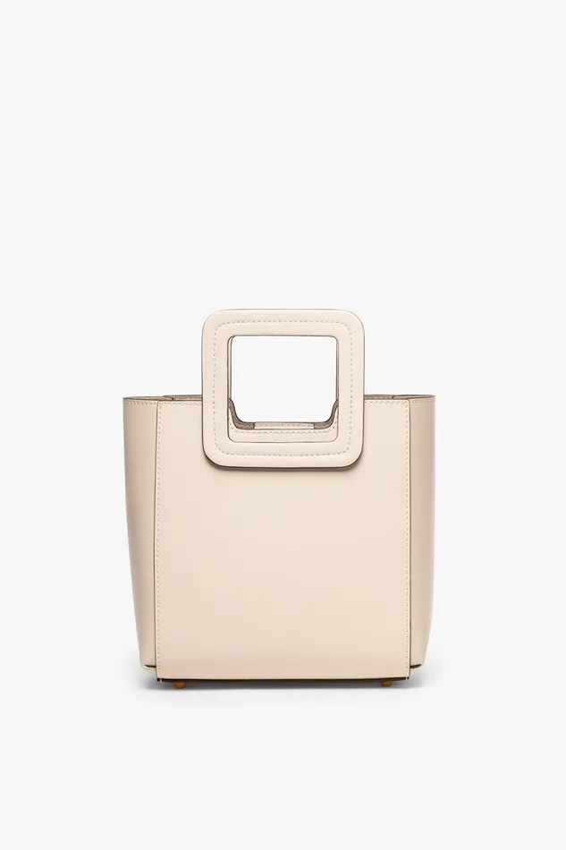 Women STAUD Crossbody MINI SHIRLEY LEATHER BAG CREAM