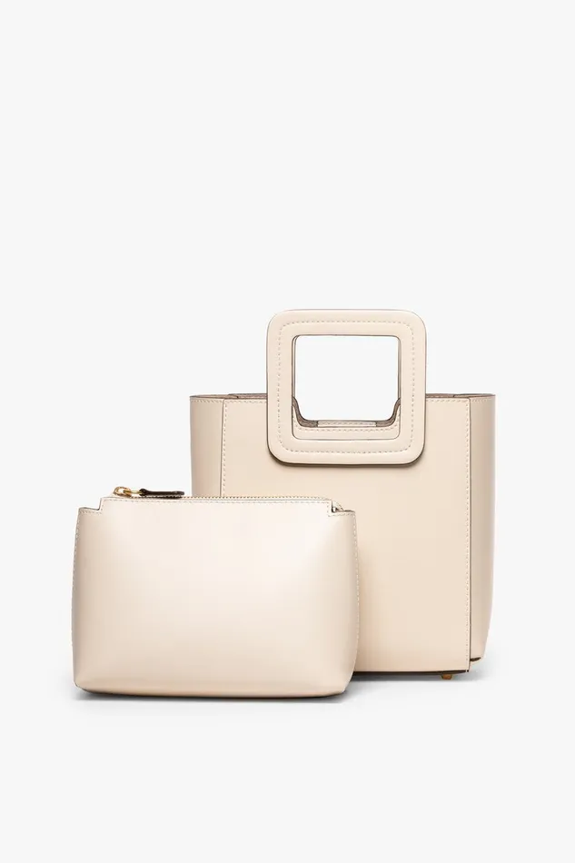 Women STAUD Crossbody MINI SHIRLEY LEATHER BAG CREAM